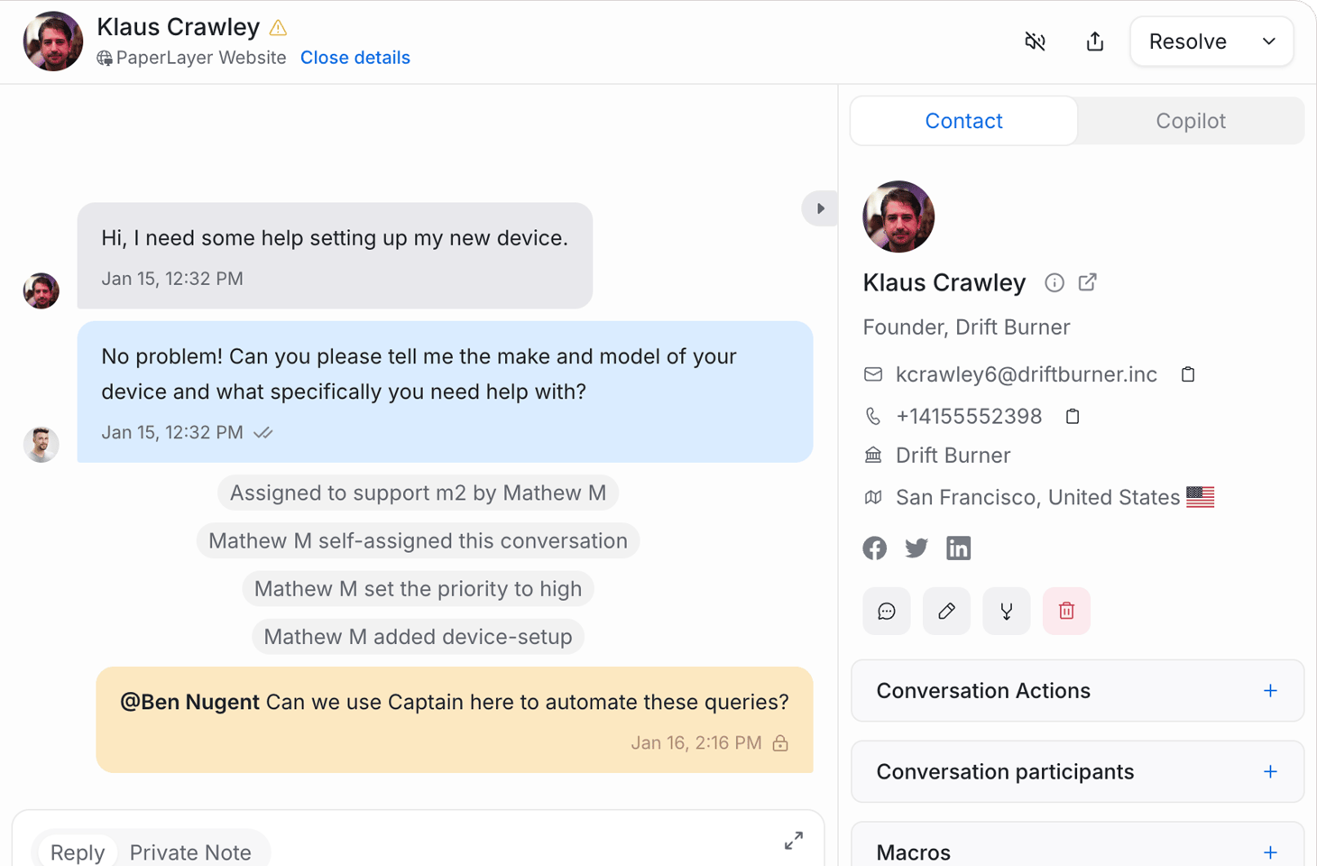 Full customer context